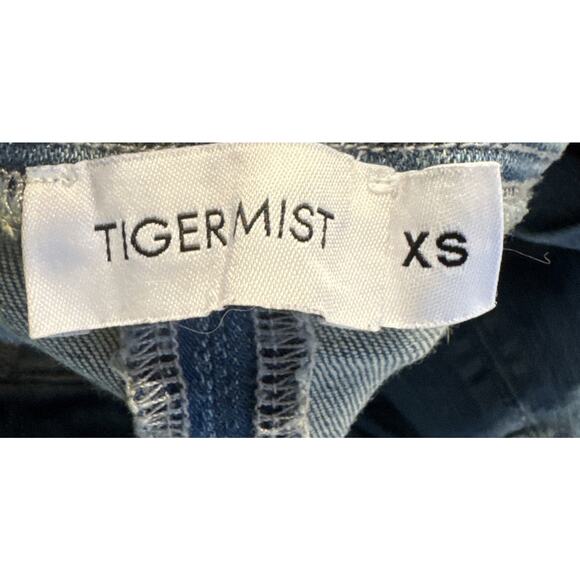 Tiger Mist Denim Halter Crop Top Size XS Cut Out - Picture 6 of 9